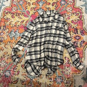 Black and White Plaid Button Up Shirt